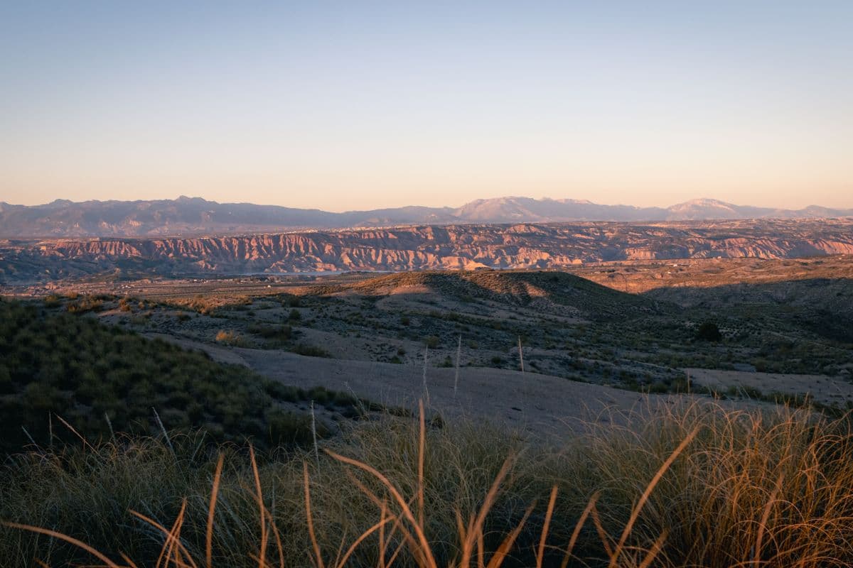 Desert mountains at golden hour
